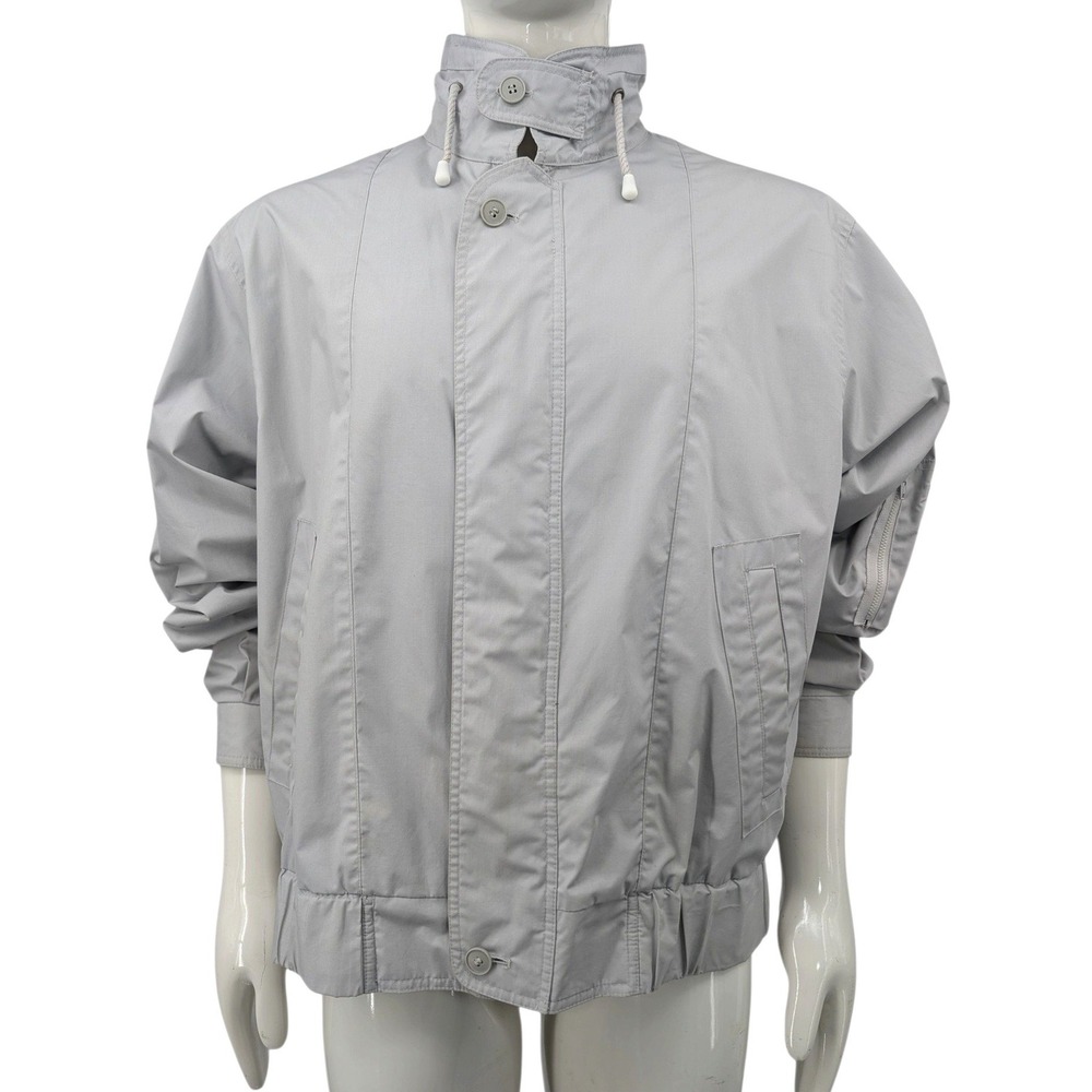 Vintage London Fog Winning Edge Jacket Large Gray Golf Windbreaker 80s 90s